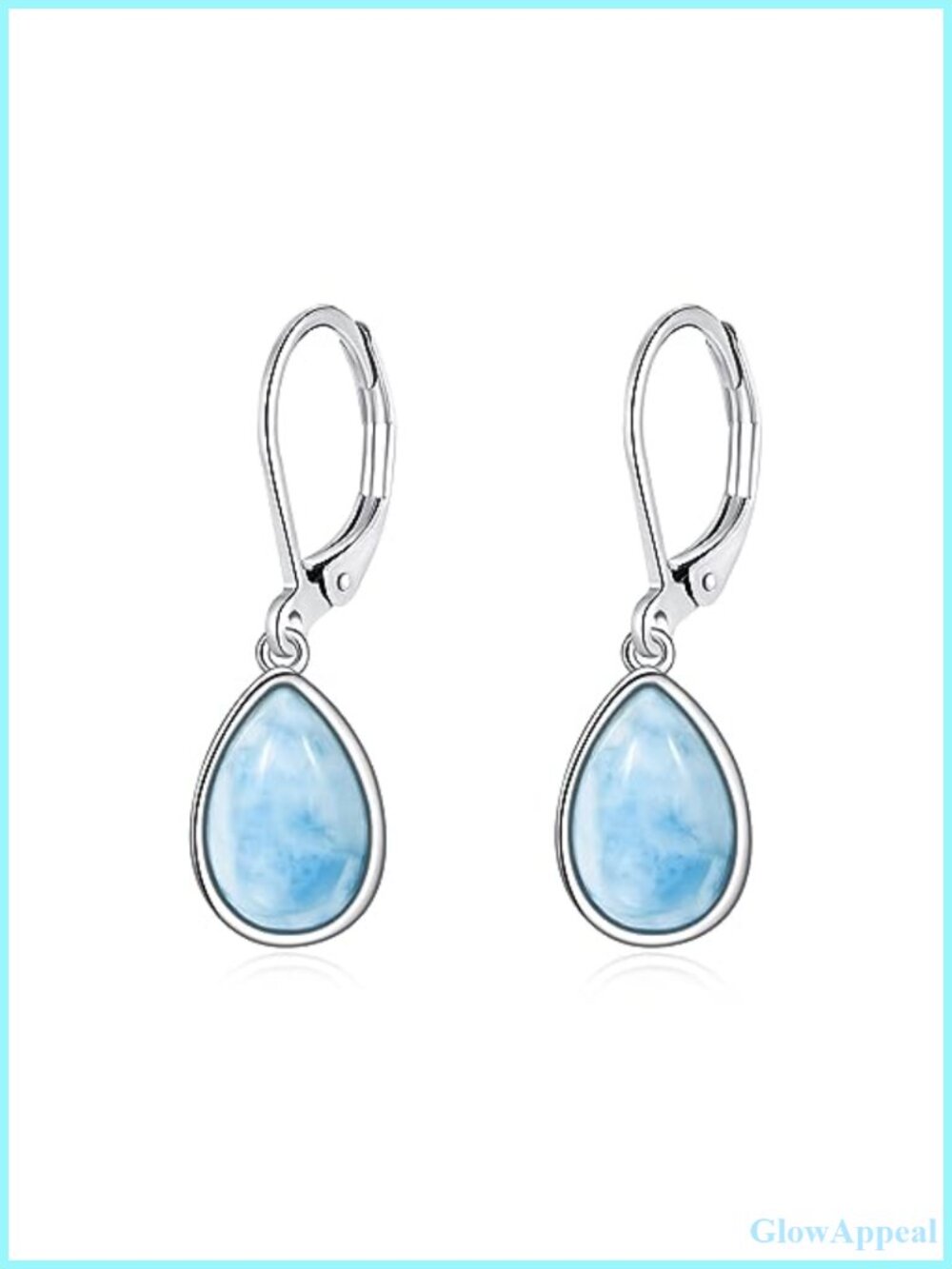 Larimar Leverback Dangle Earrings Hypoallergenic Gift Box